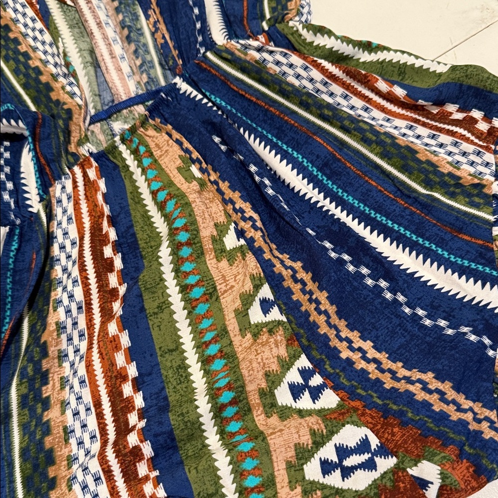 New Aztec Geometric Multicolor Pattern Open Back … - image 14